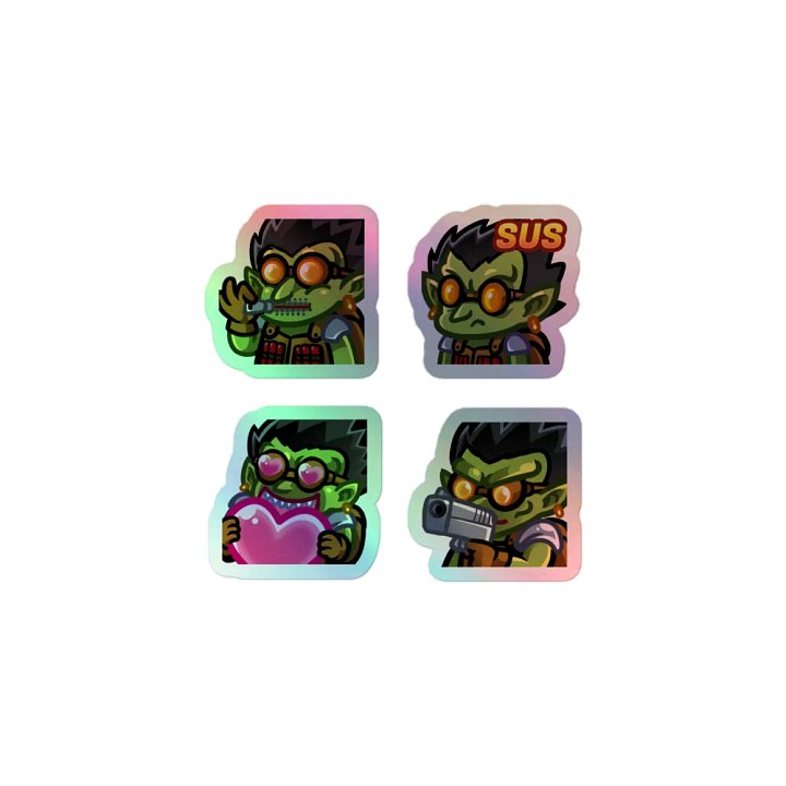 Goblin Emote Holographic Sticker Set C product image (1)