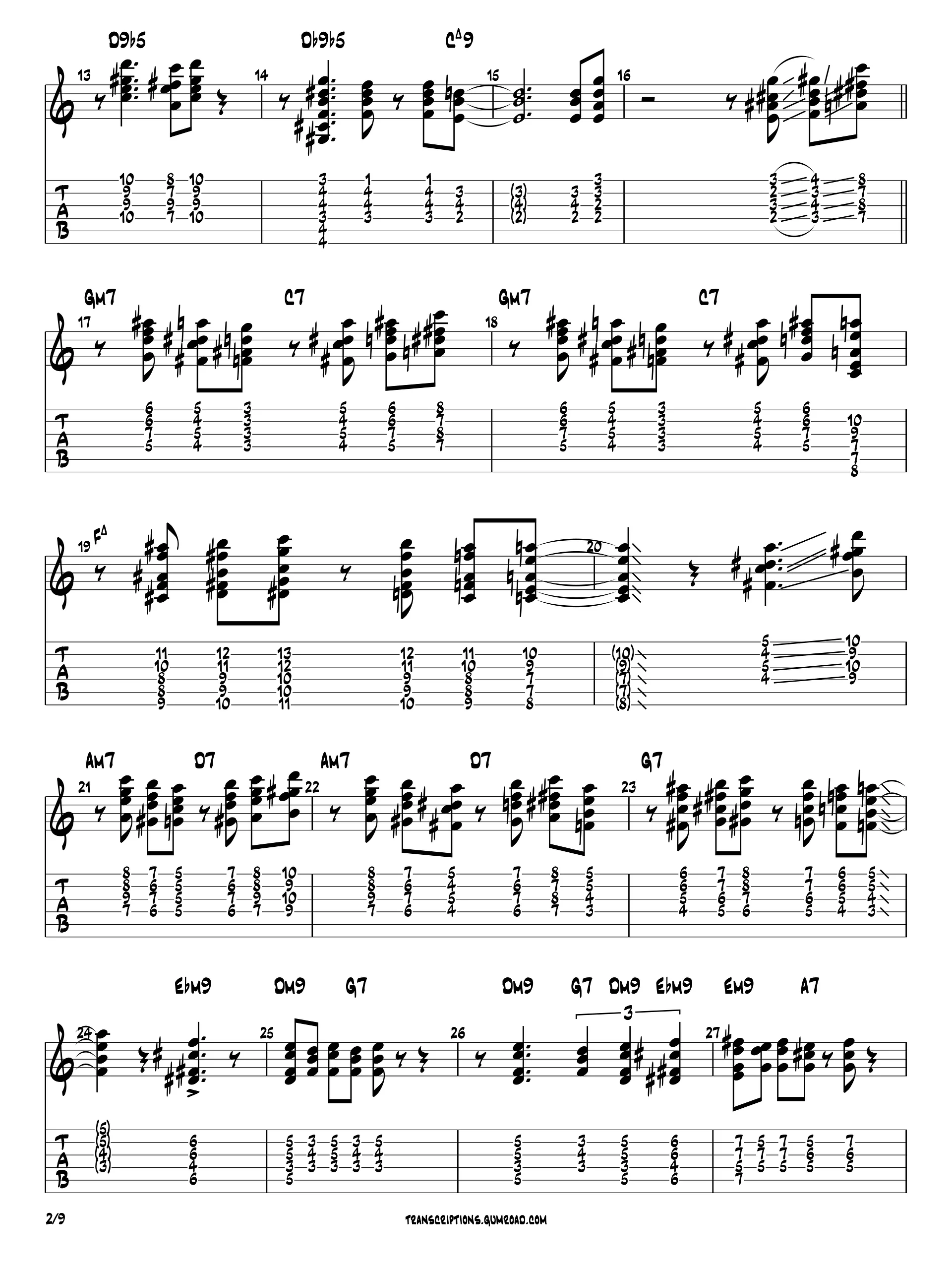 Wes Montgomery - Satin Doll Guitar Transcription | PDF product image (3)