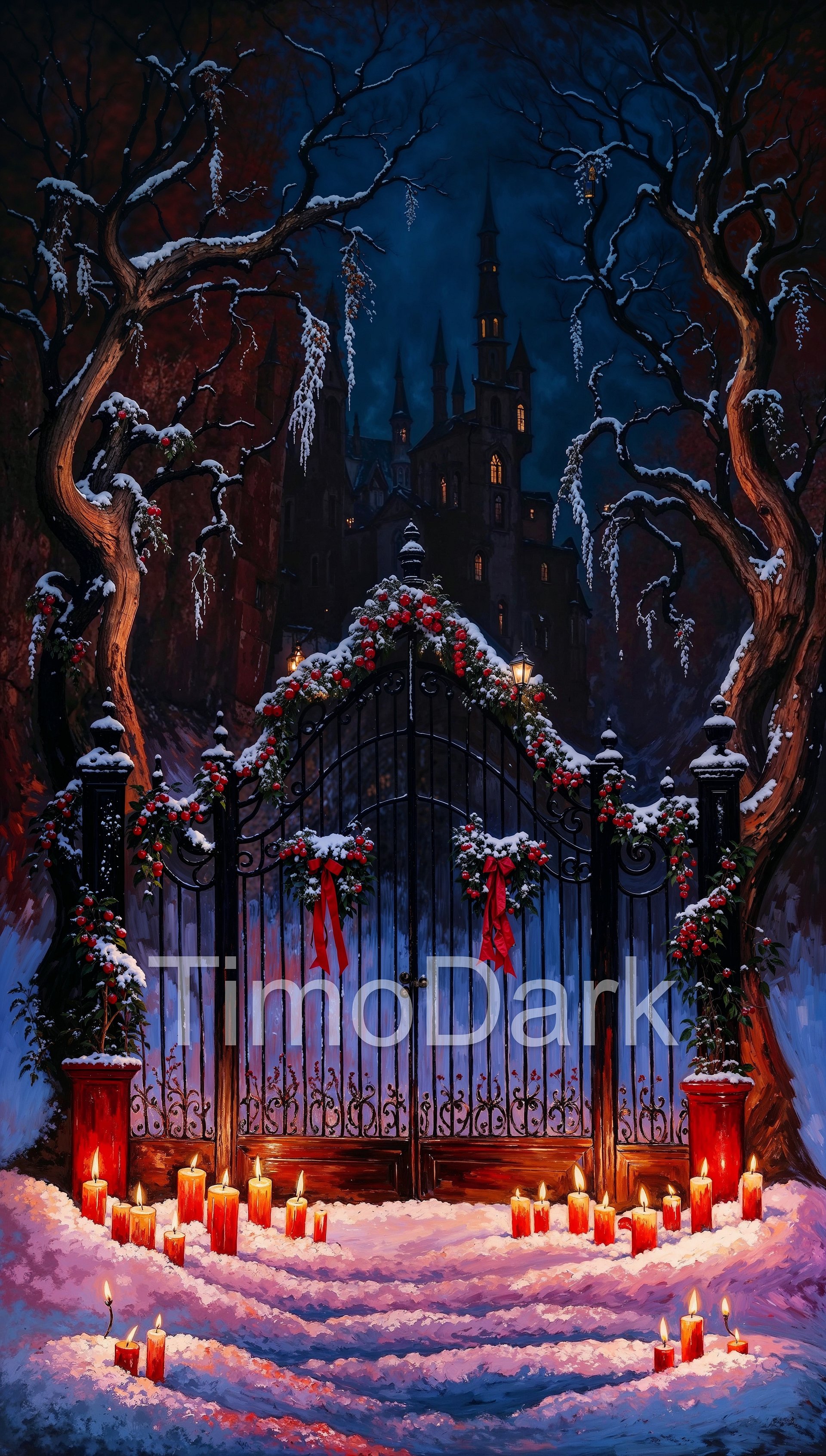 Gothic Winter Gates Phone Wallpaper product image (1)