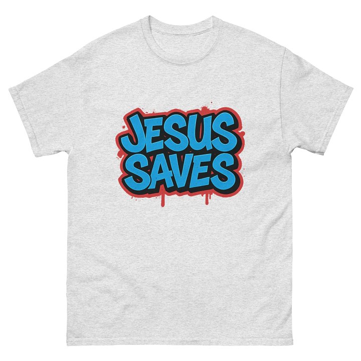 Red Textured Jesus Saves T-Shirt product image (52)