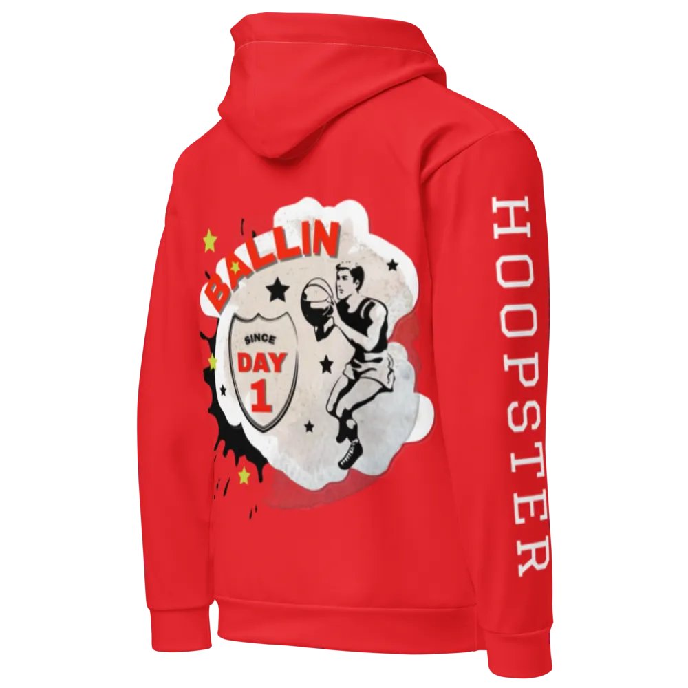 "Hoopsters Basketball" Vintage Red Hoodie product image (3)