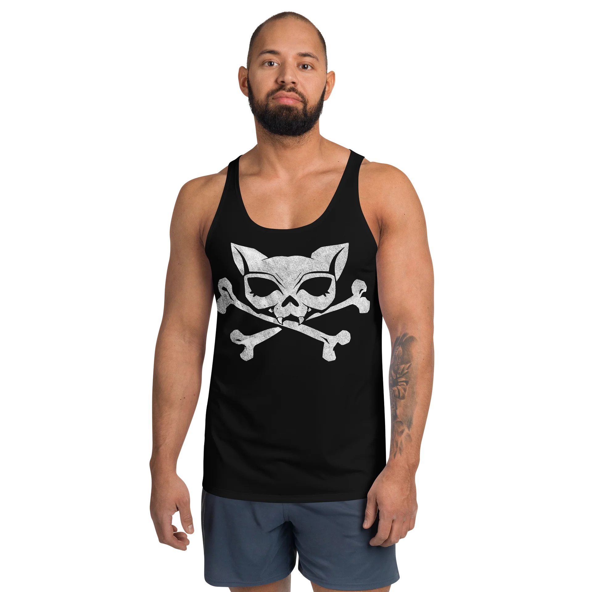White Kat Skull Designer Tee product image (1)