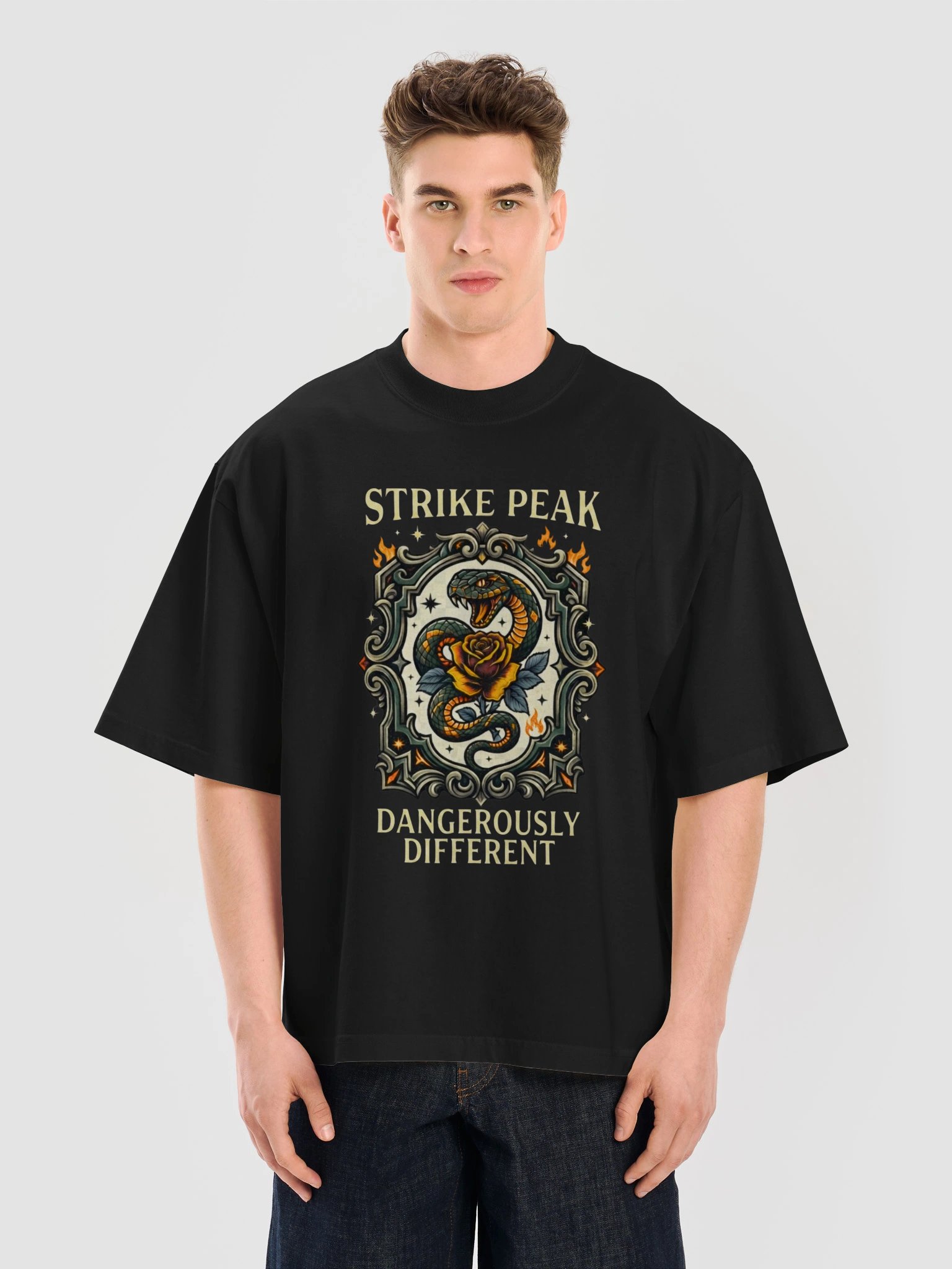 Premium Heavyweight Oversized Graphic Tee - "Dangerously Different" Dual-Sided Statement Streetwear product image (13)