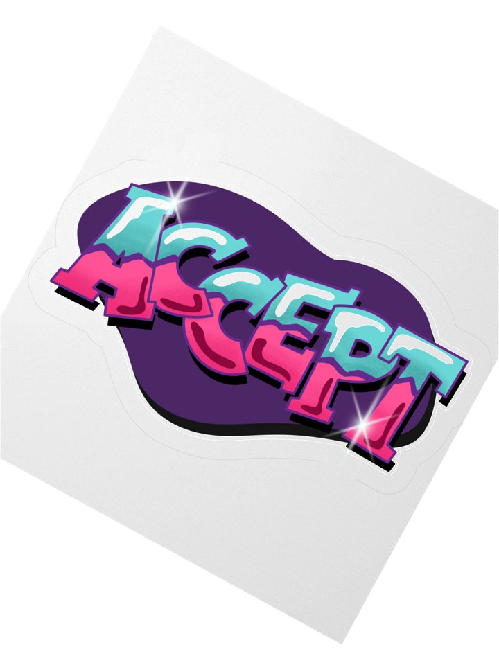 "ACCEPT" - Kawaiifiti Style - Kiss Cut Sticker product image (6)