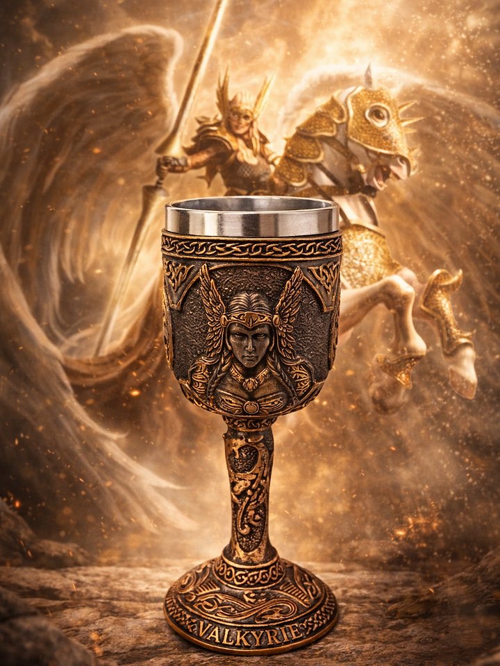The Armored Kingdom Divine Goddess Valkyrie Goblet-Norse Mythology-Ornate Design product image (1)