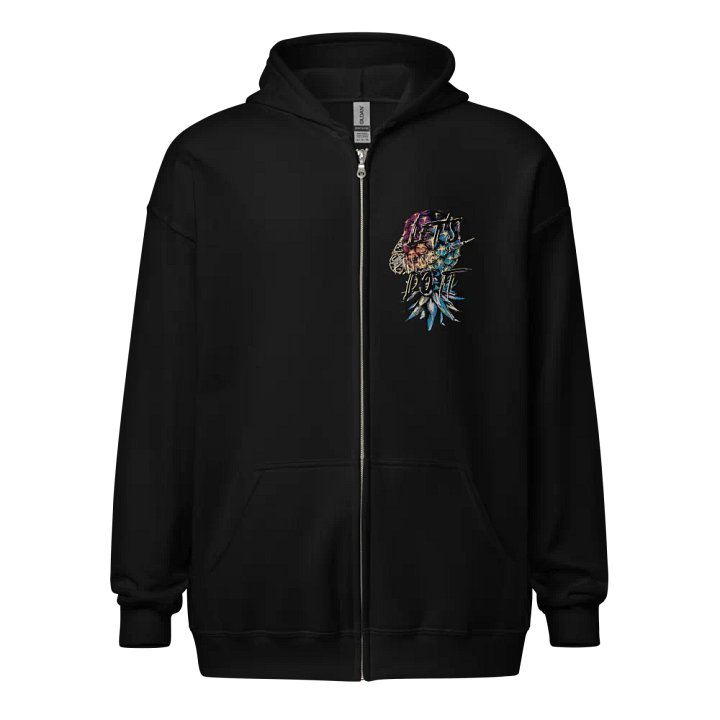 Let's Do It Swoosh Graffity Styled Upside-Down Pineapple Zip Front Hoodie product image (1)