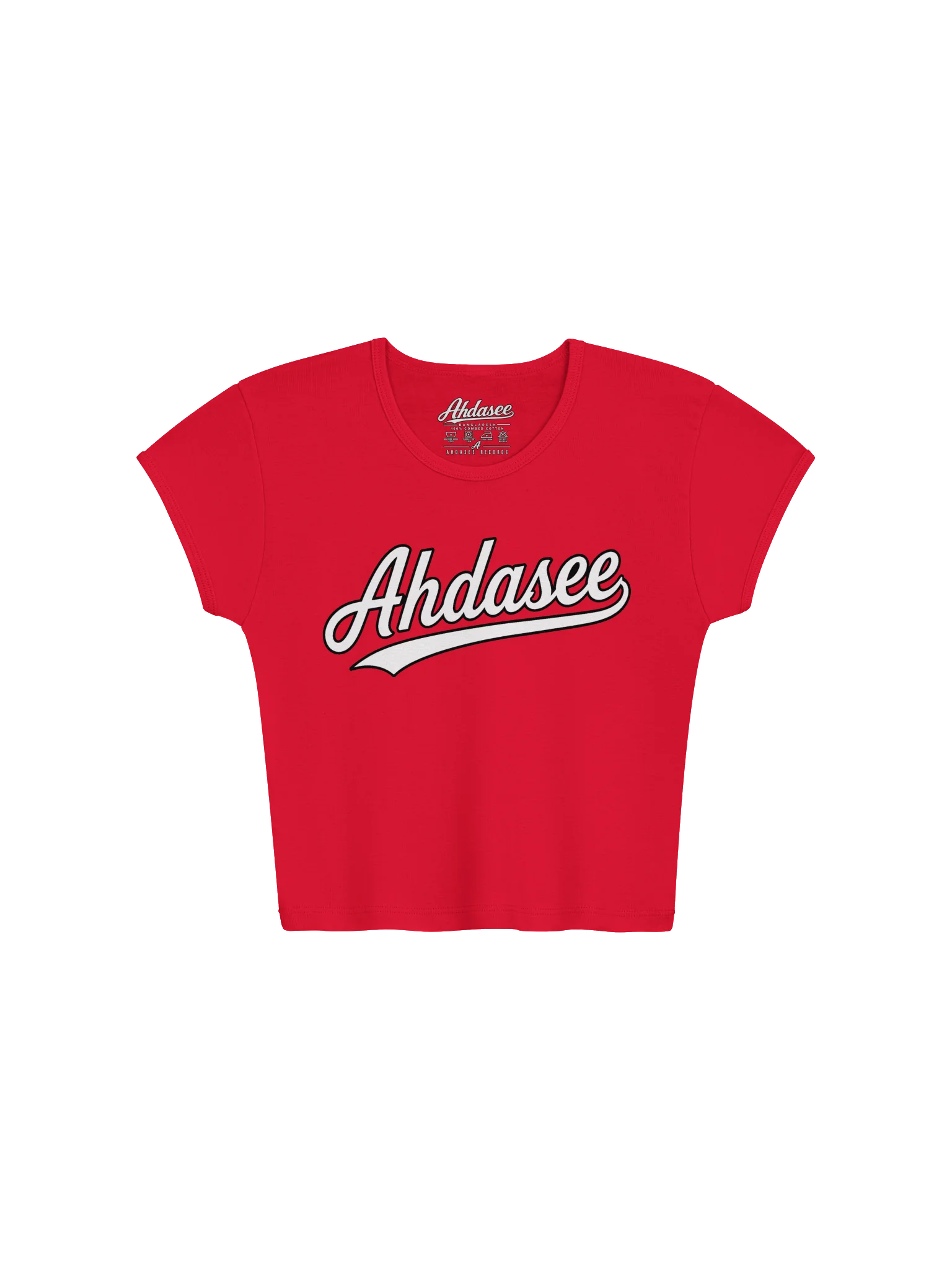 Ahdasee Women’s Signature Baby Tee – Red