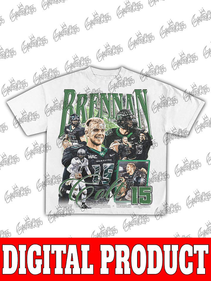 Colt Brennan Hawaii Rainbow Warriors Quarterback Vintage Football Bootleg Graphic product image (2)