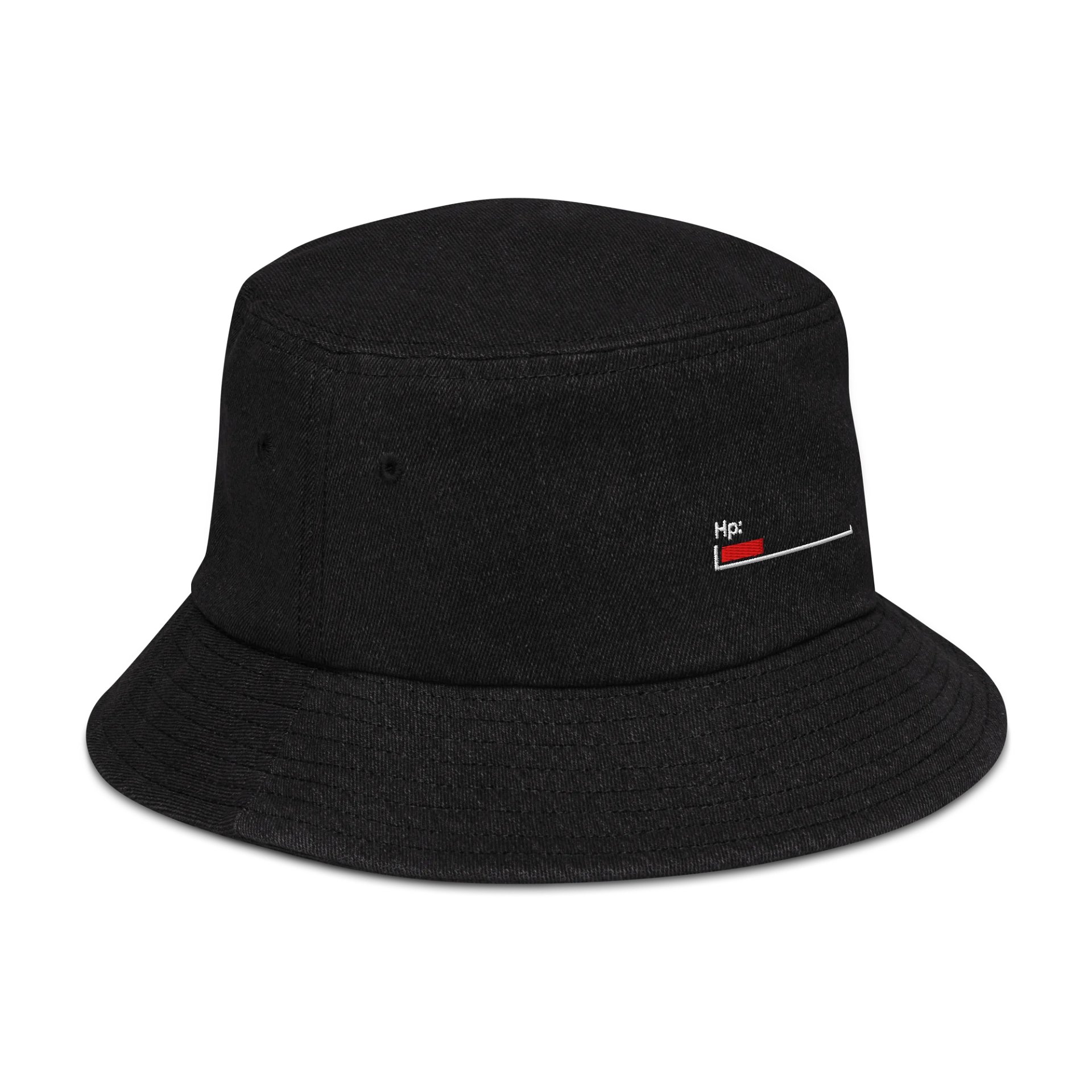 White Healthbar Embroidered on Bucket Hat product image (3)