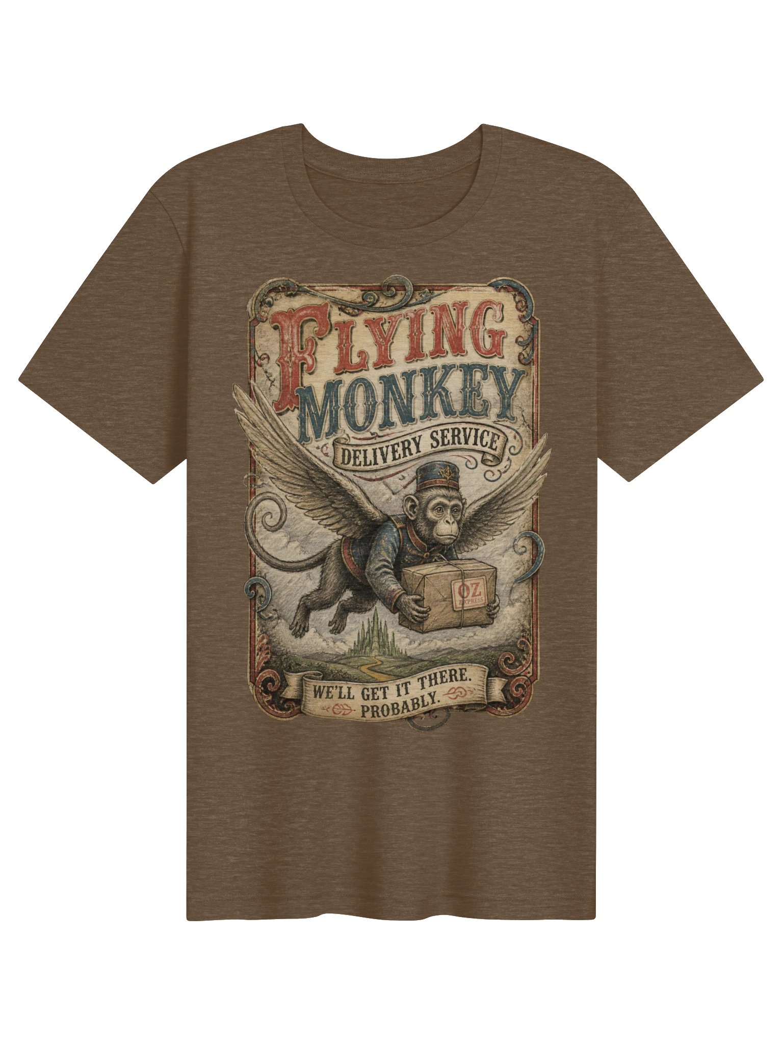 Flying Monkey Delivery Service Oz Shirt, Funny Vintage Poster Graphic for Oz Lovers product image (2)
