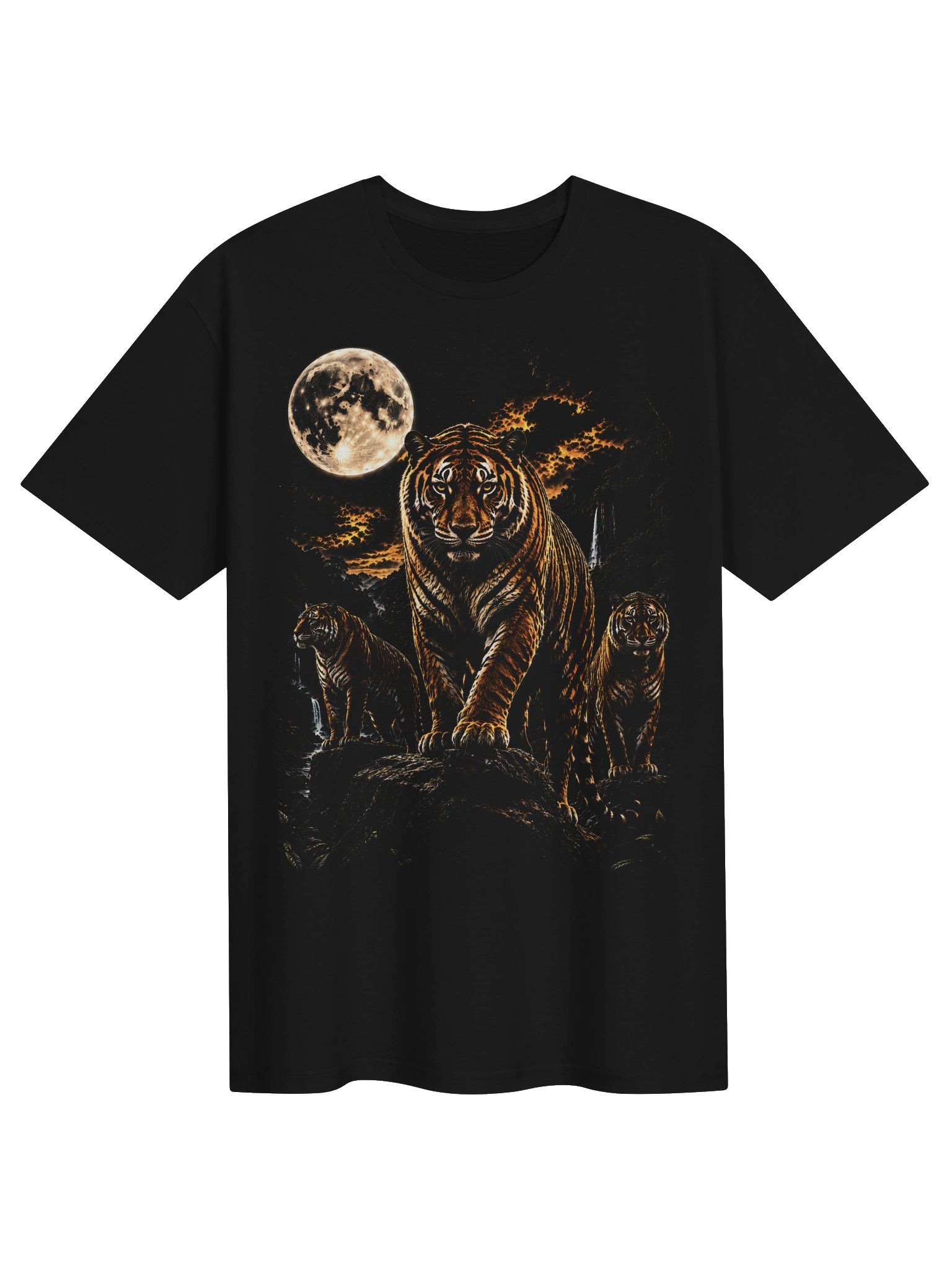 Bengal Tiger Howling Moon Tshirt | Legendary Wildlife Shirt product image (1)