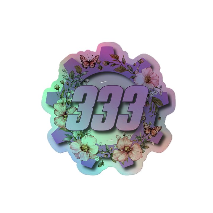 Vault 333 logo sticker but holographic product image (2)
