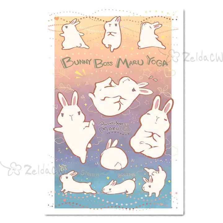 Bunny Boss Maru: Yoga | Fine Art Print product image (1)