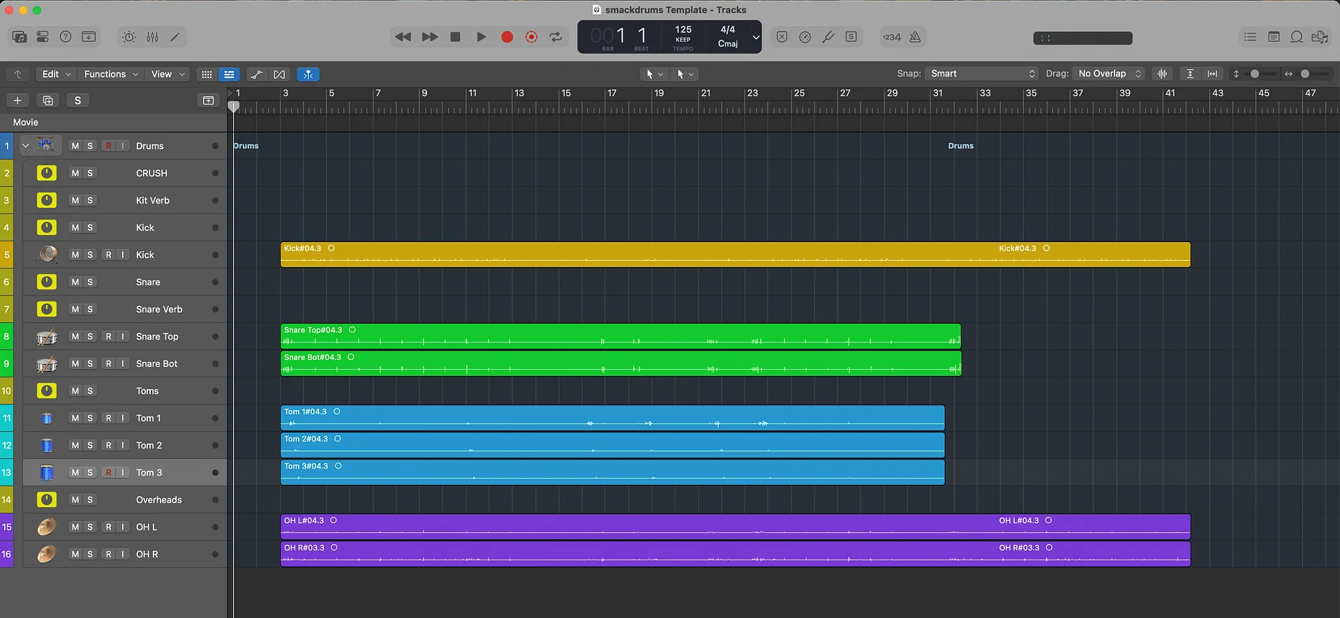 Drum Template - Logic Stock & UAD Plugins product image (1)