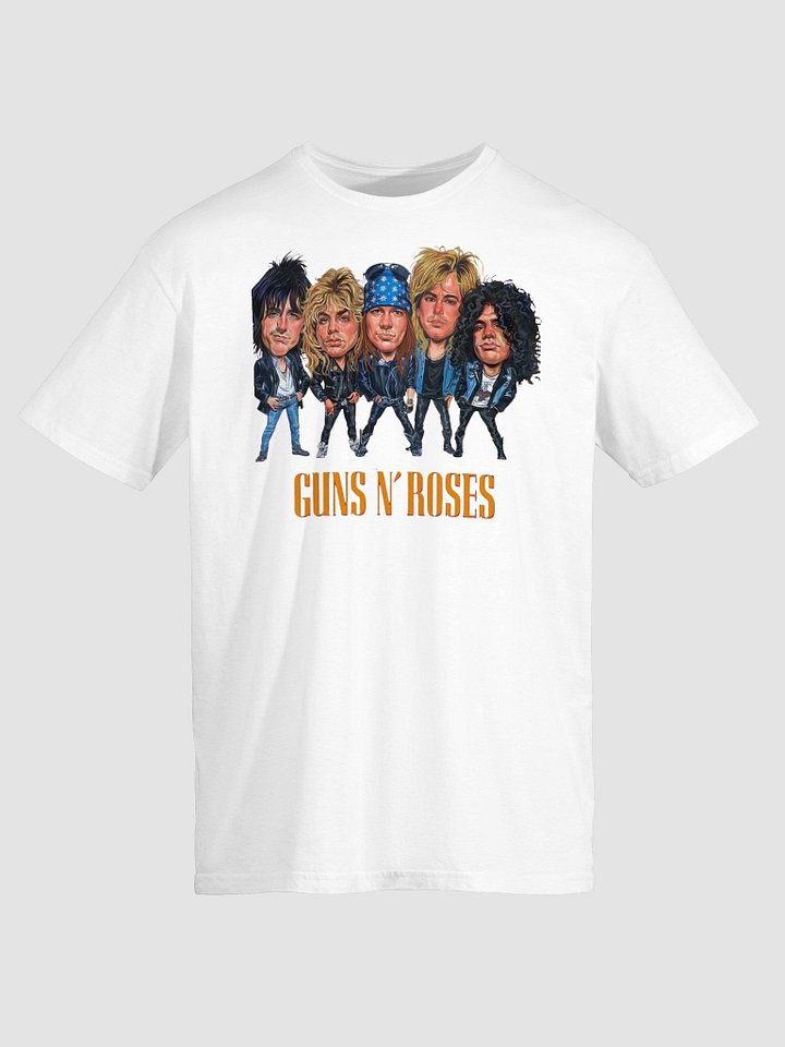 Guns N’ Roses Classic Lineup T-Shirt | Vintage Band Caricature Graphic | 80s Sunset Strip Rock Era product image (1)