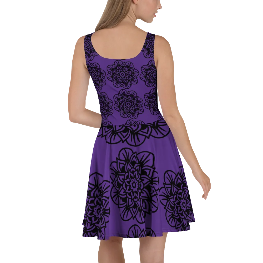 Purple Mandala All-Over Print Skater Dress product image (4)