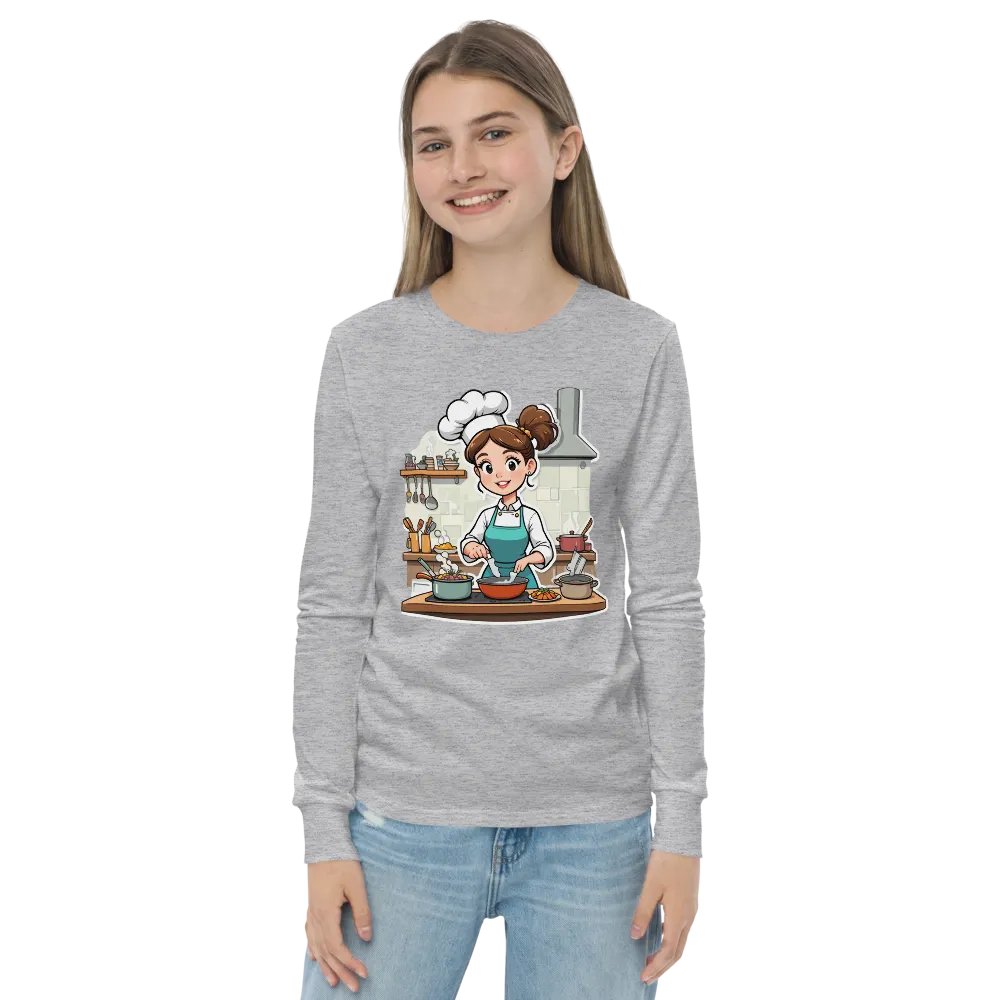Chef's Kitchen Cartoon Youth Long Sleeve T-Shirt product image (21)