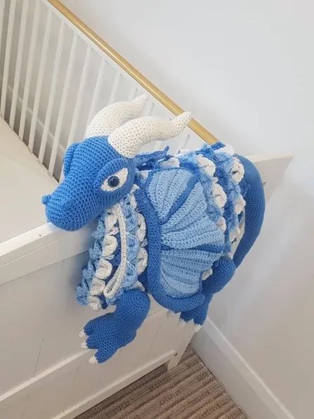 Ice Dragon Crochet Baby Blanket Pattern - Amigurumi Toy PDF Pattern - Crafting Happiness product image (3)