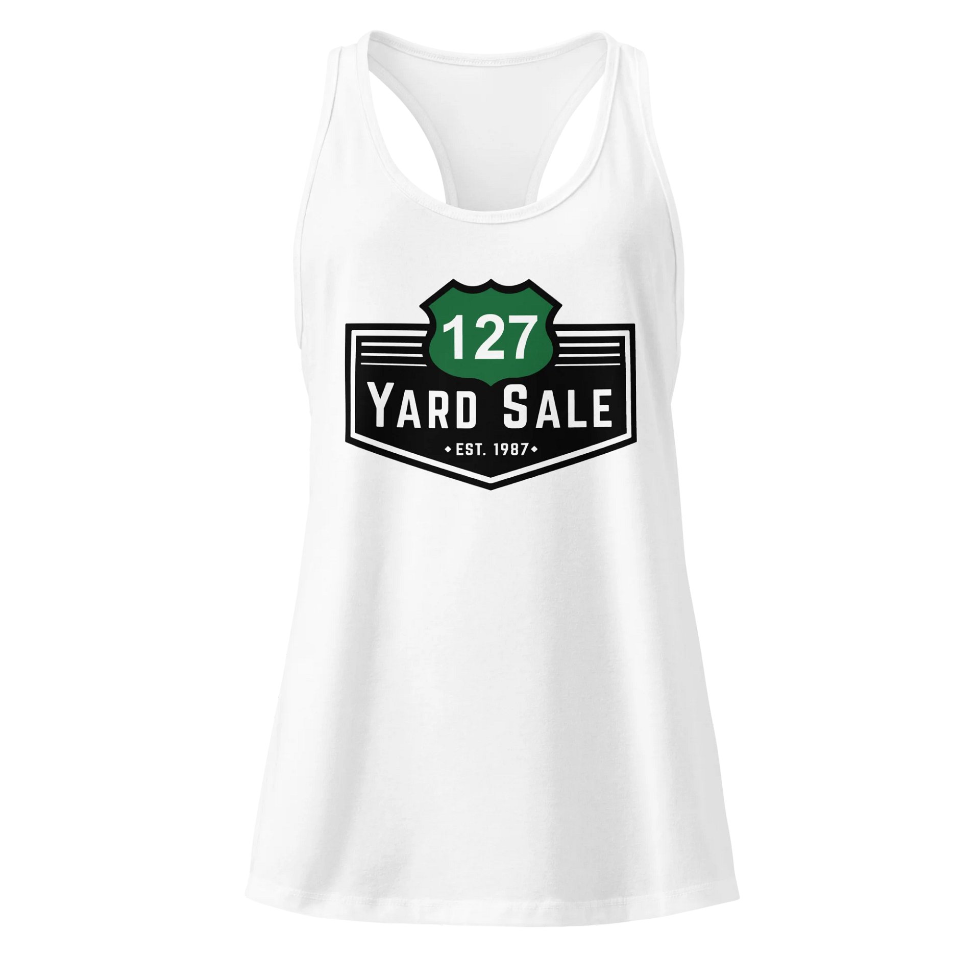 127 Yard Sale (2025) Vintage - Next Level Women's Racerback Tank Top - White product image (1)