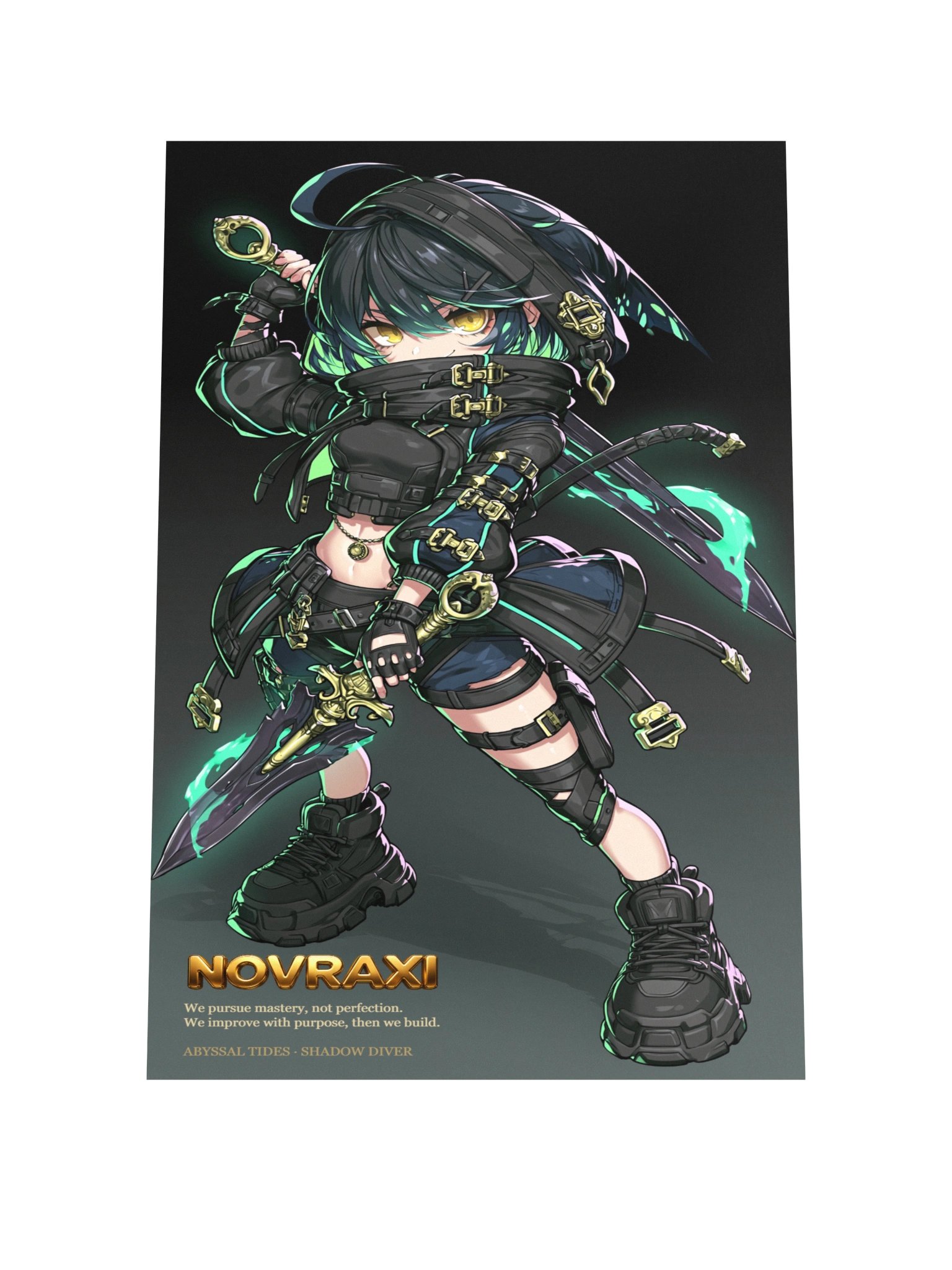Shadow Diver Anime Poster | Dark Fantasy Gaming Wall Art product image (2)