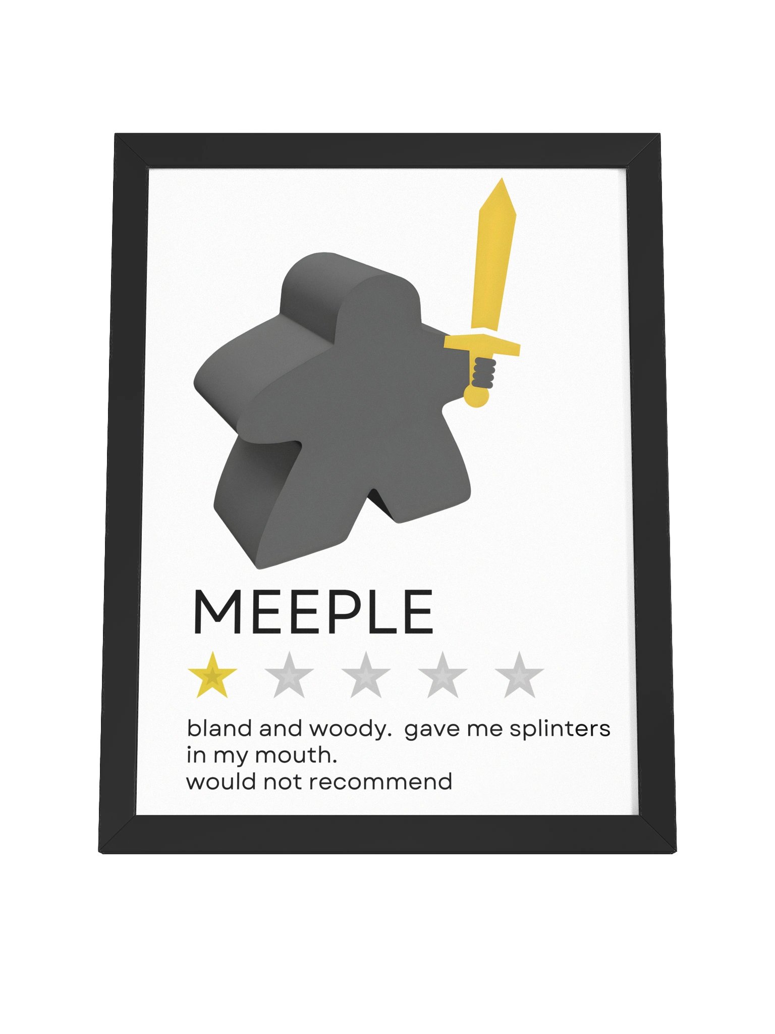 One Star Review Meeple Board Game Room Poster - FRAMED product image (15)