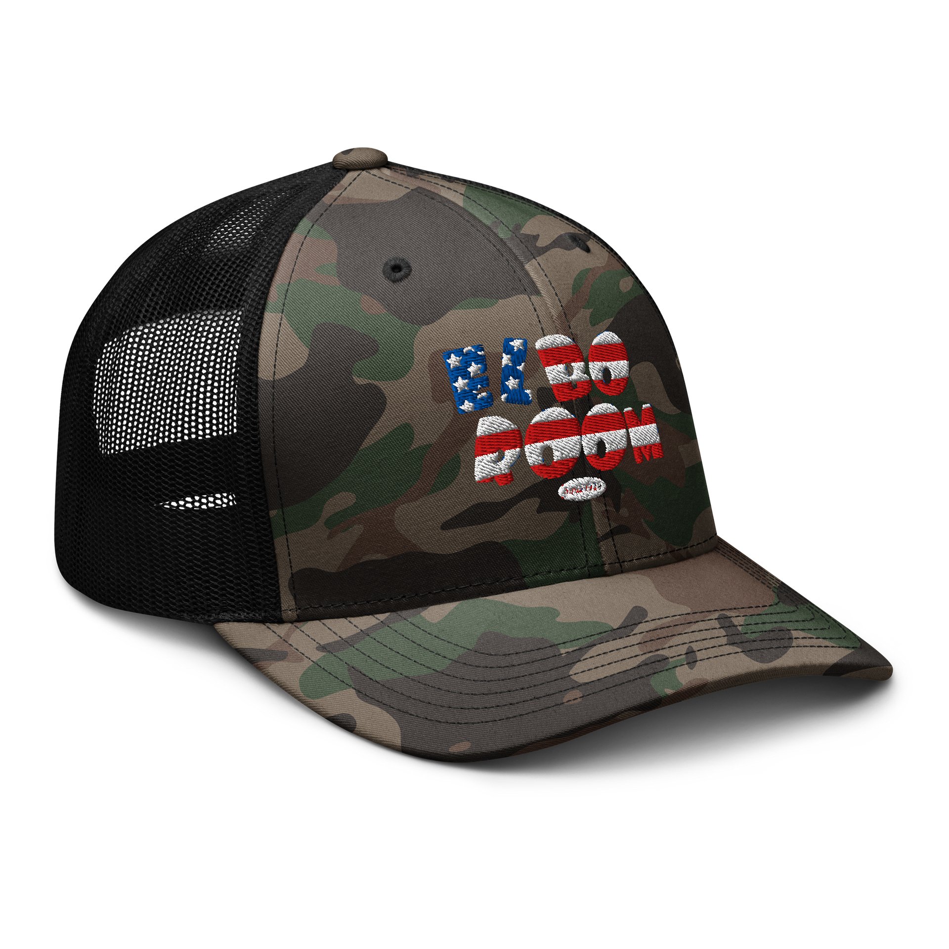 Elbo Room America 250 Camo Trucker Hat | Flag Logo Mesh Back Cap product image (6)