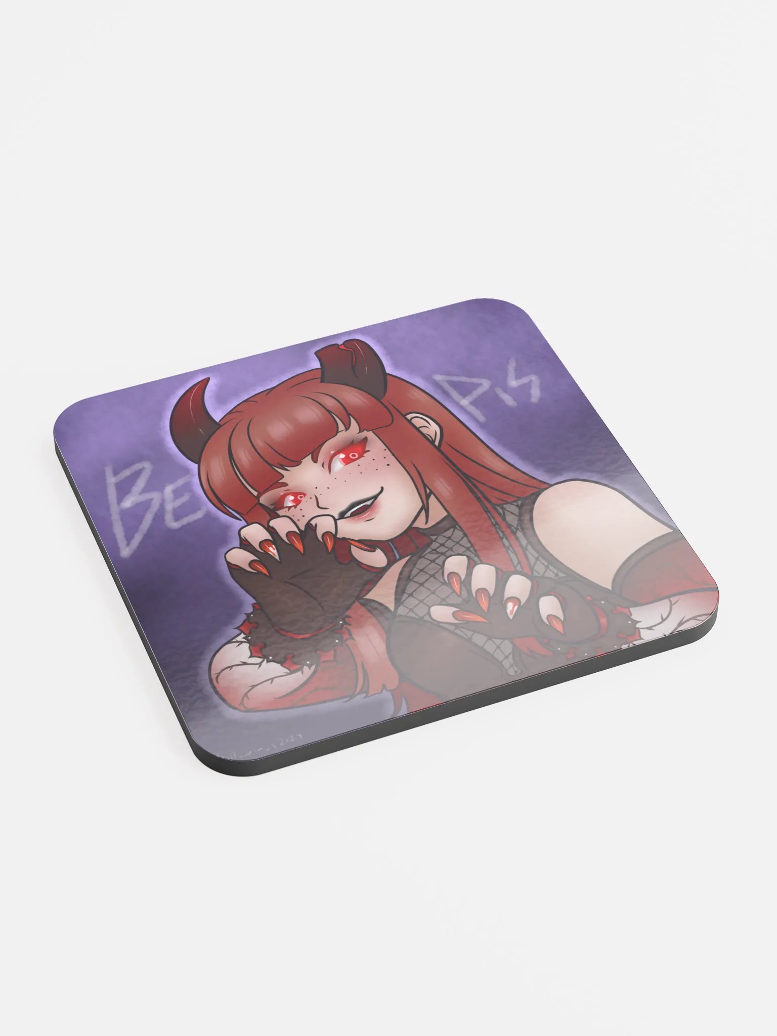 Demonic Glossed Cork Coaster product image (2)