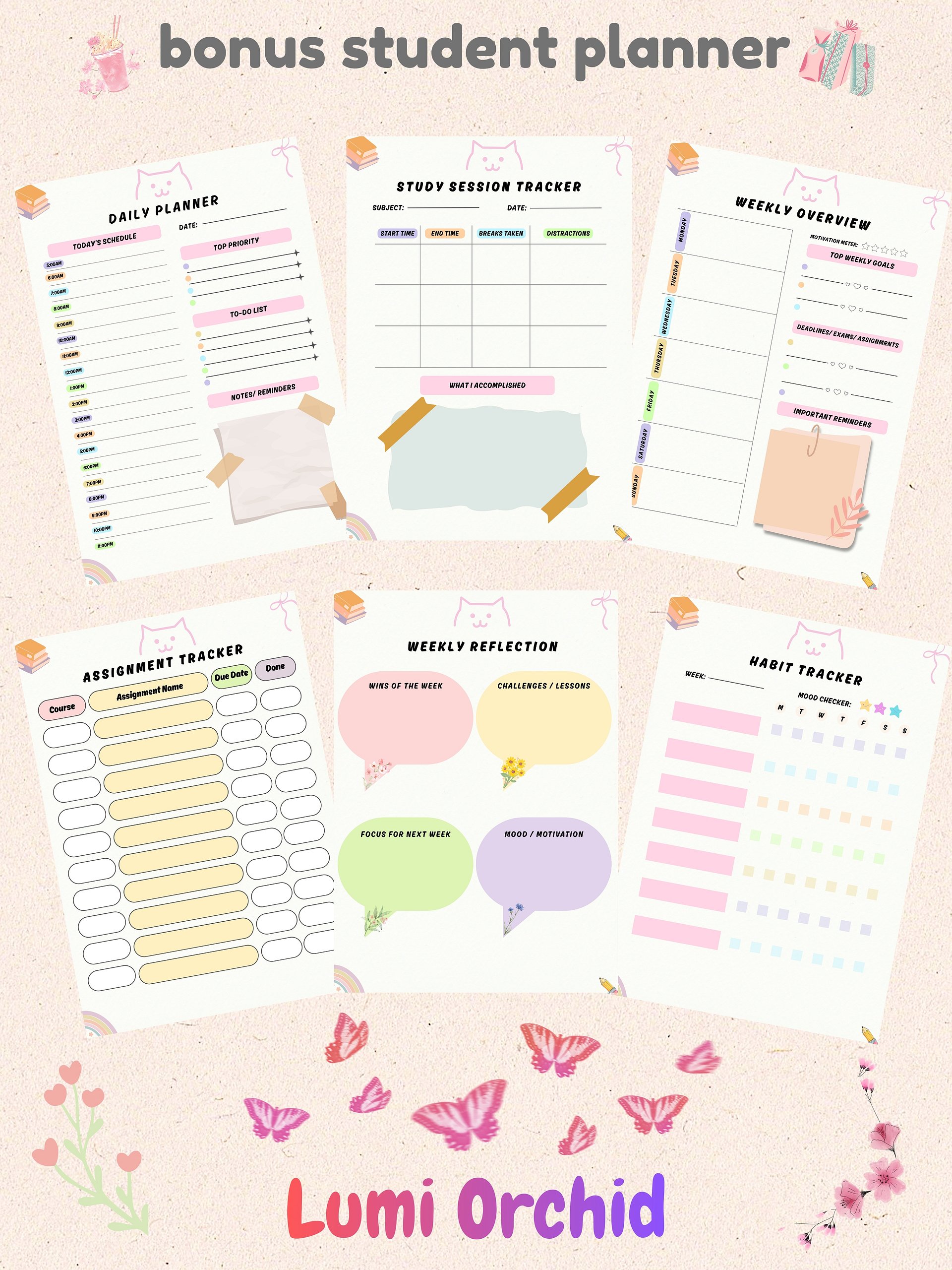 White Digital Notebook & Bonus Student Planner 🎁 product image (7)