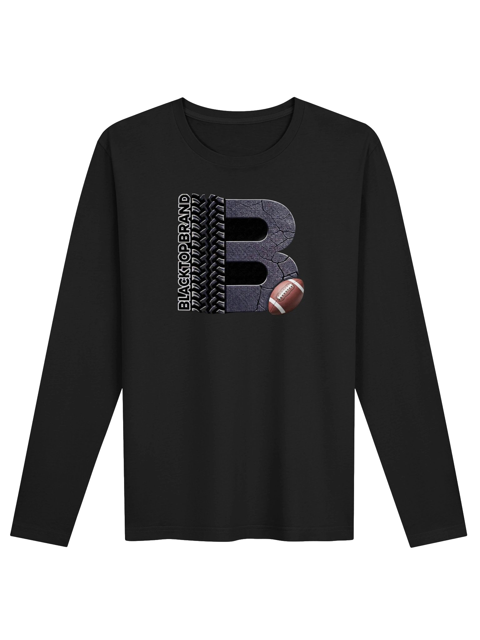 Blacktop Brand Football Logo Fitted Long Sleeve Performance Tee product image (1)