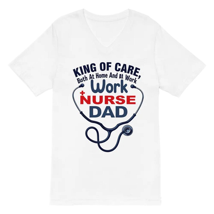Nurse Dad King of Care V-Neck Tee product image (2)