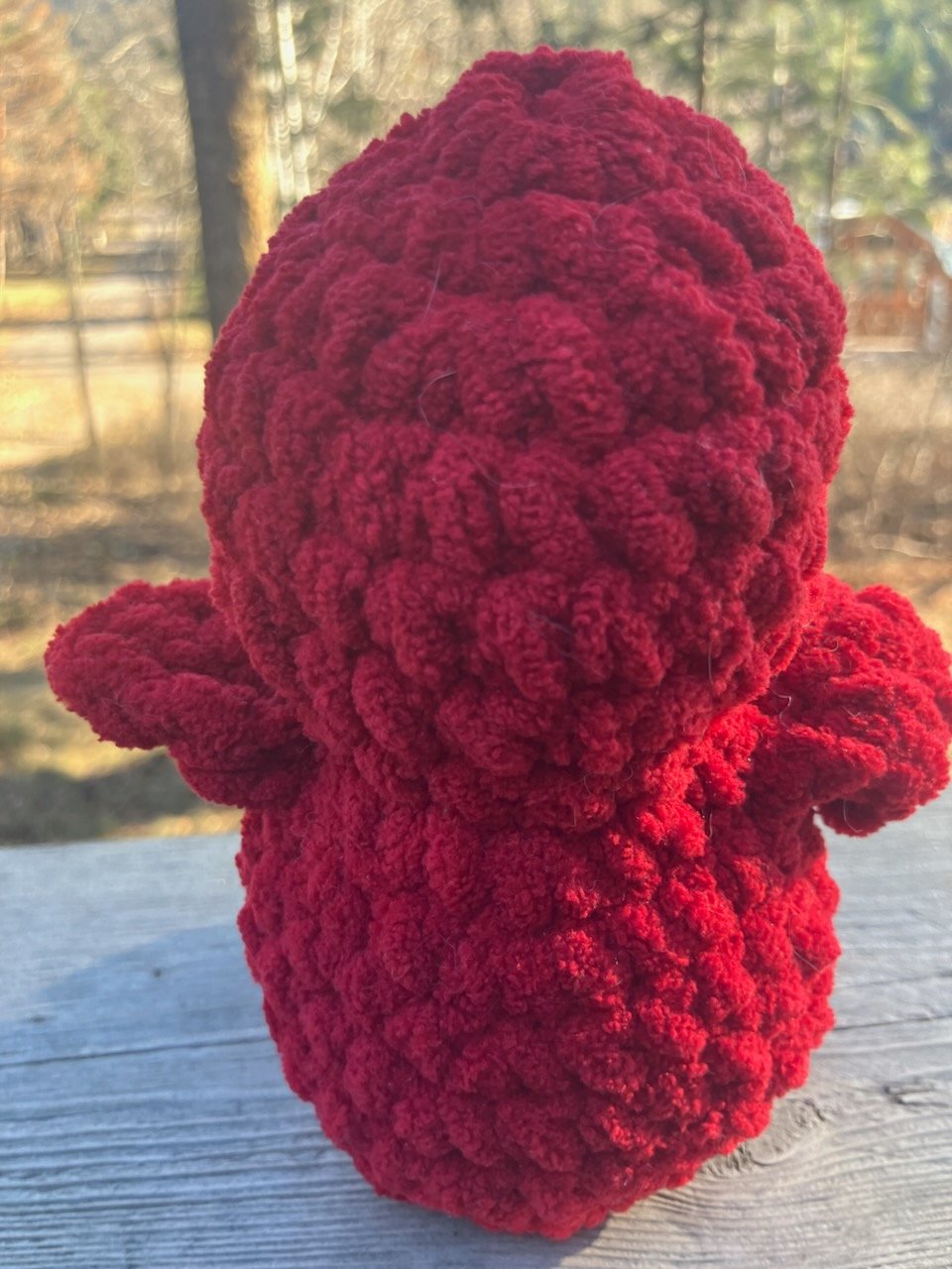 Hand-Crocheted Standing Bird - Vibrant Red with Earth-Toned Accents product image (7)