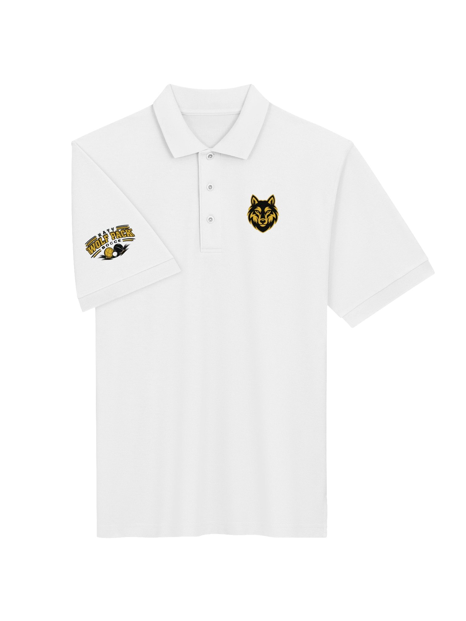 KWP Bocce Polo Style Shirt-White and Gray product image (4)