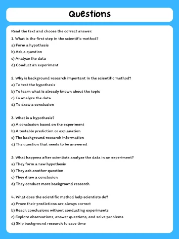 Scientific Method Reading Passage with Comprehension Questions product image (2)