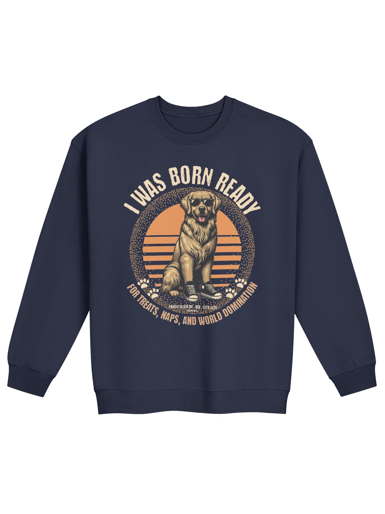 Cool Goldie Dog Retro Vibes Midweight PAWSETIQ Crewneck by EQALL® Originals_Orange / Brown product image (13)