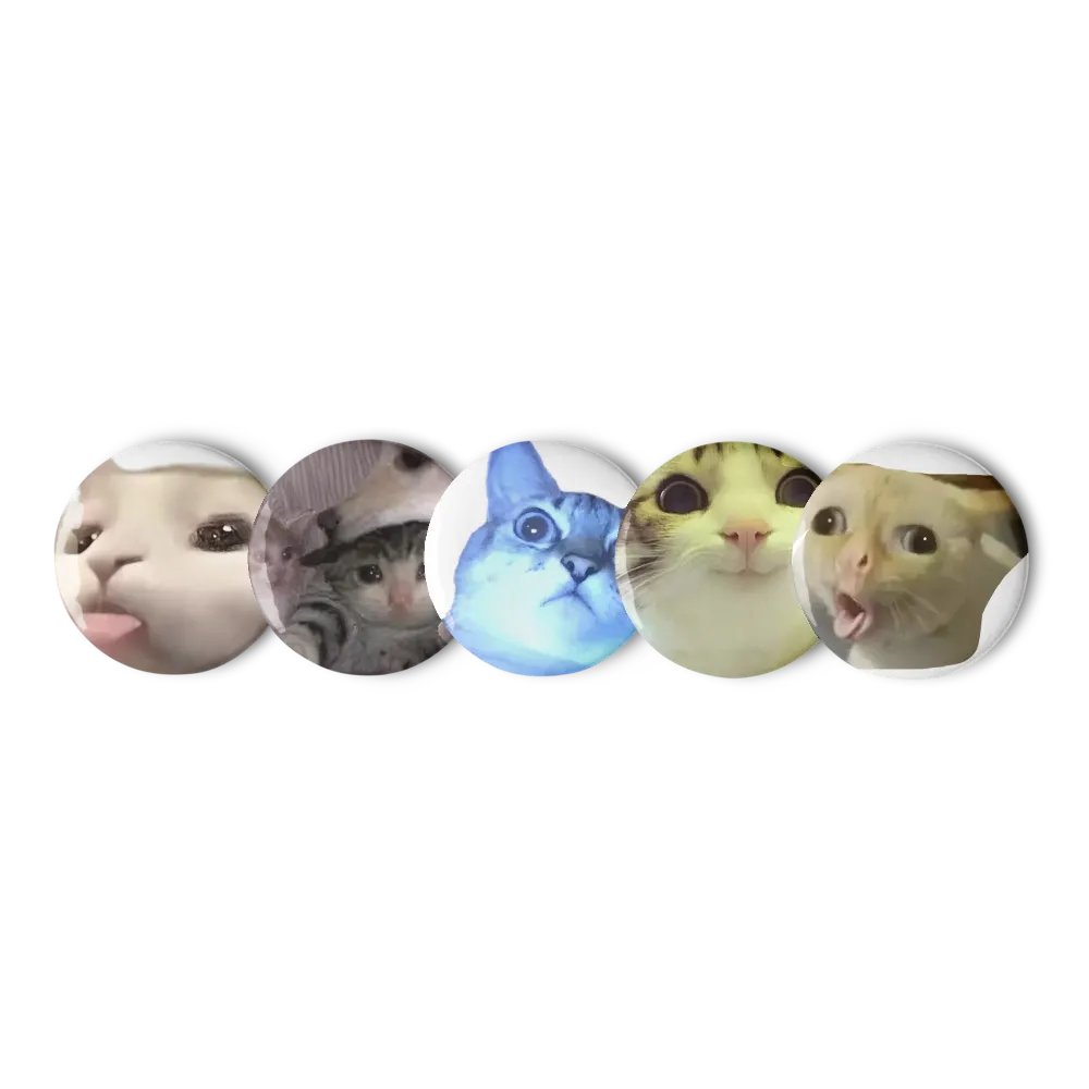 Set of Pin Buttons: Meme Cats 40 product image (11)