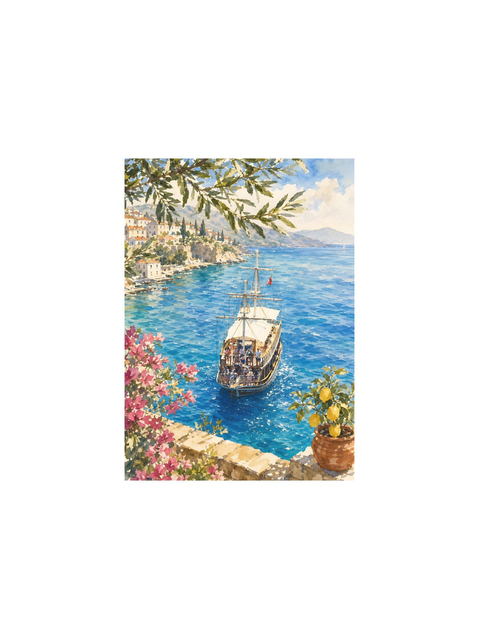 Mediterranean Beach Watercolor Poster product image (3)