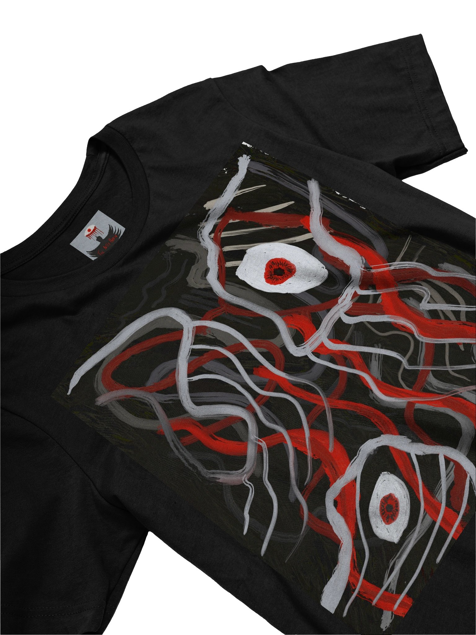 Ribboned Echoes Tee — Abstract Brushstroke Design product image (3)