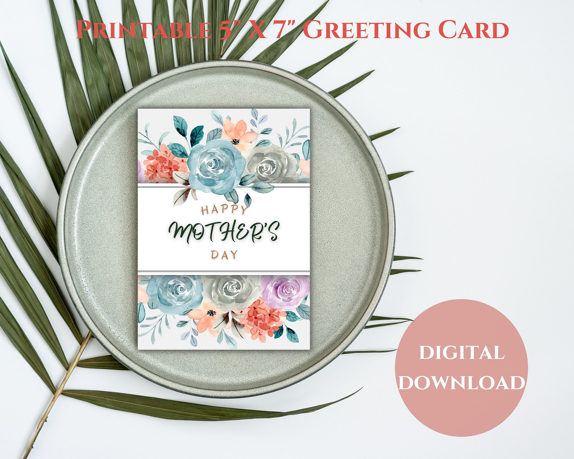 Beautiful Orange/Blue Bouquet Mother's Day Card product image (1)