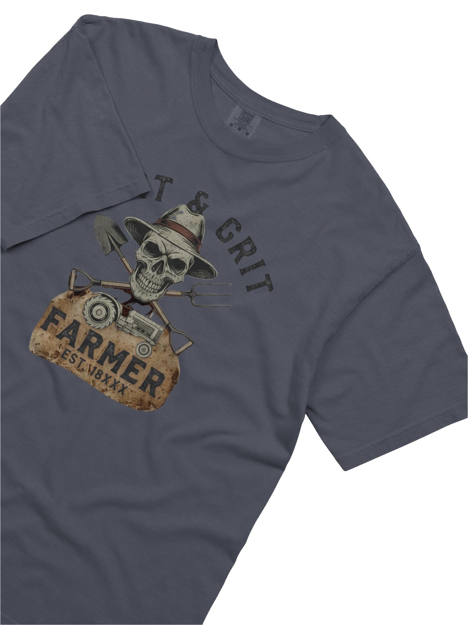 Gritty Farmer Skull Vintage T-Shirt product image (31)