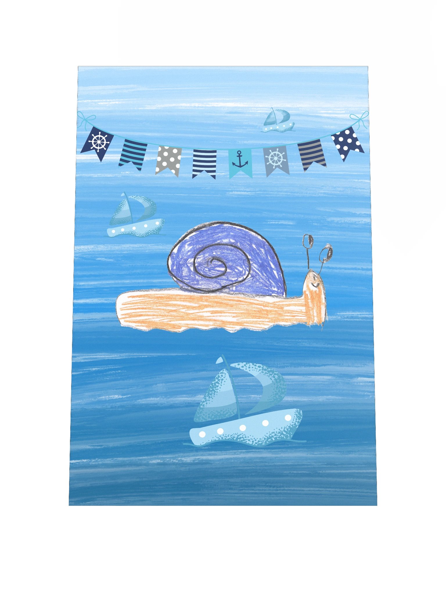 The Sheltered Voyager | The Courageous Snail – Wall Art for a Children's Room product image (1)