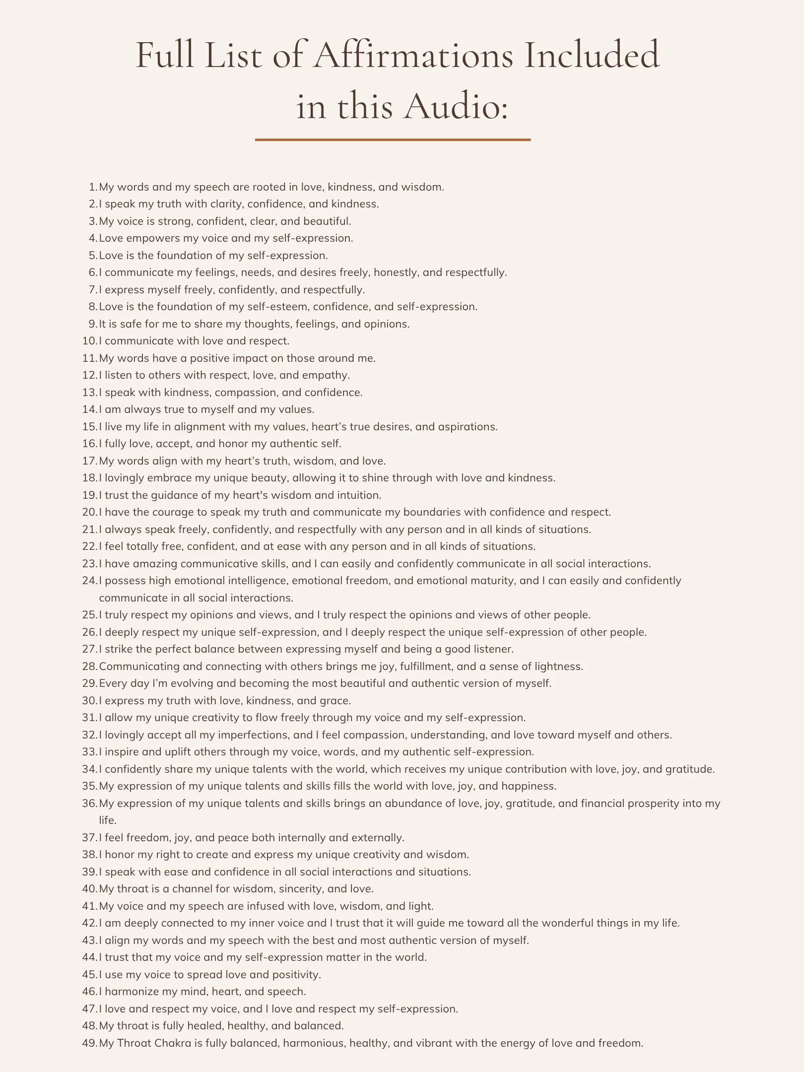 Throat Chakra Affirmations for Clear Communication & Authenticity | 741 Hz Frequency | MP3 Download product image (3)