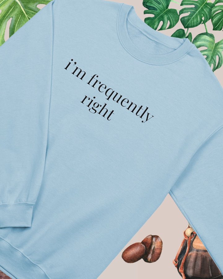 i'm frequently right - sweatshirt (black text) product image (1)