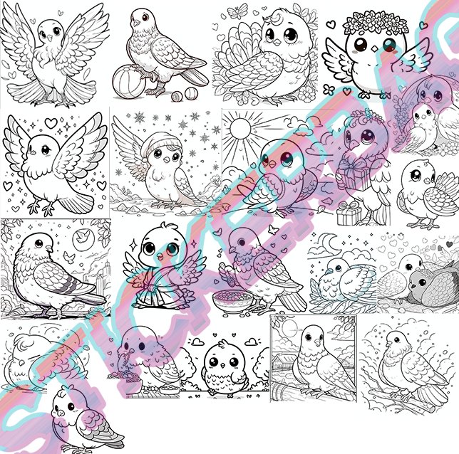 Taubenmalbuch 1 - Alle Motive! product image (2)