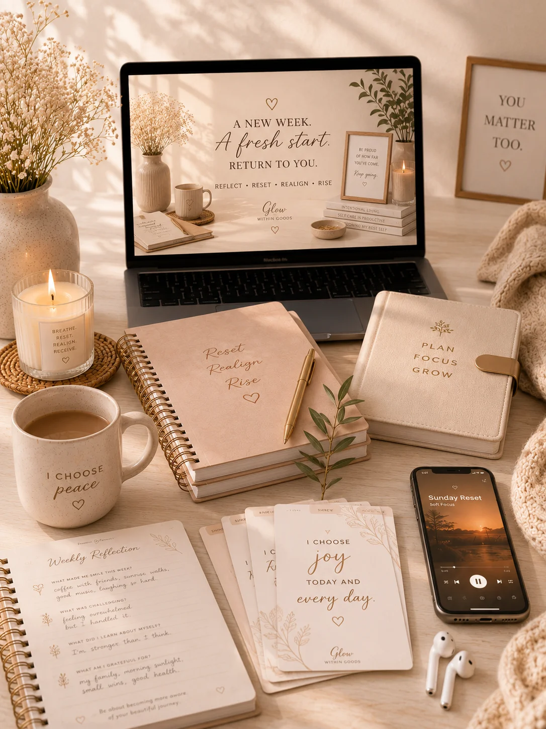 Sunday Reset Kit | A Weekly Self-Care Digital Reset Ritual for Women product image (7)