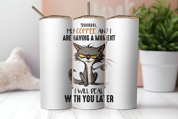 Coffee Moment Cat Tumbler: Enjoy Your Java in Peace! product image (2)