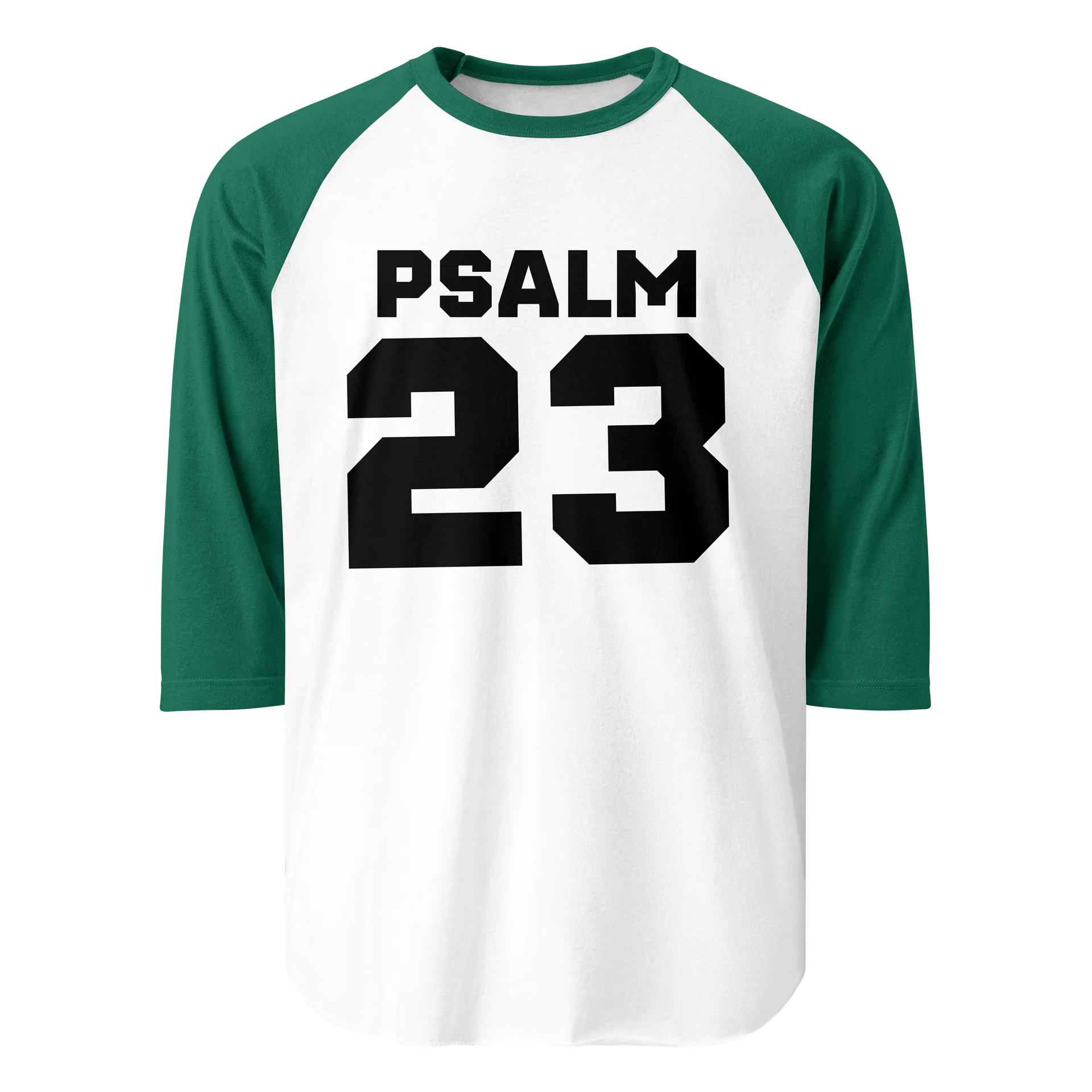 Psalm 23 Shadow Black ¾ Sleeve Raglan Tee product image (6)