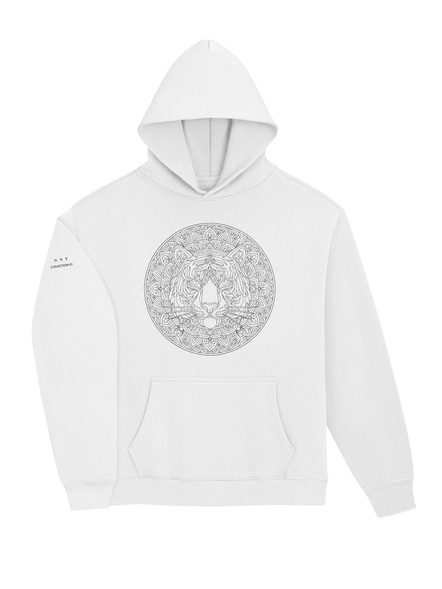 Flowstate Tiger-Rabbit Mandala Landscape // Colouring page Line art Oversized Hoodie product image (3)