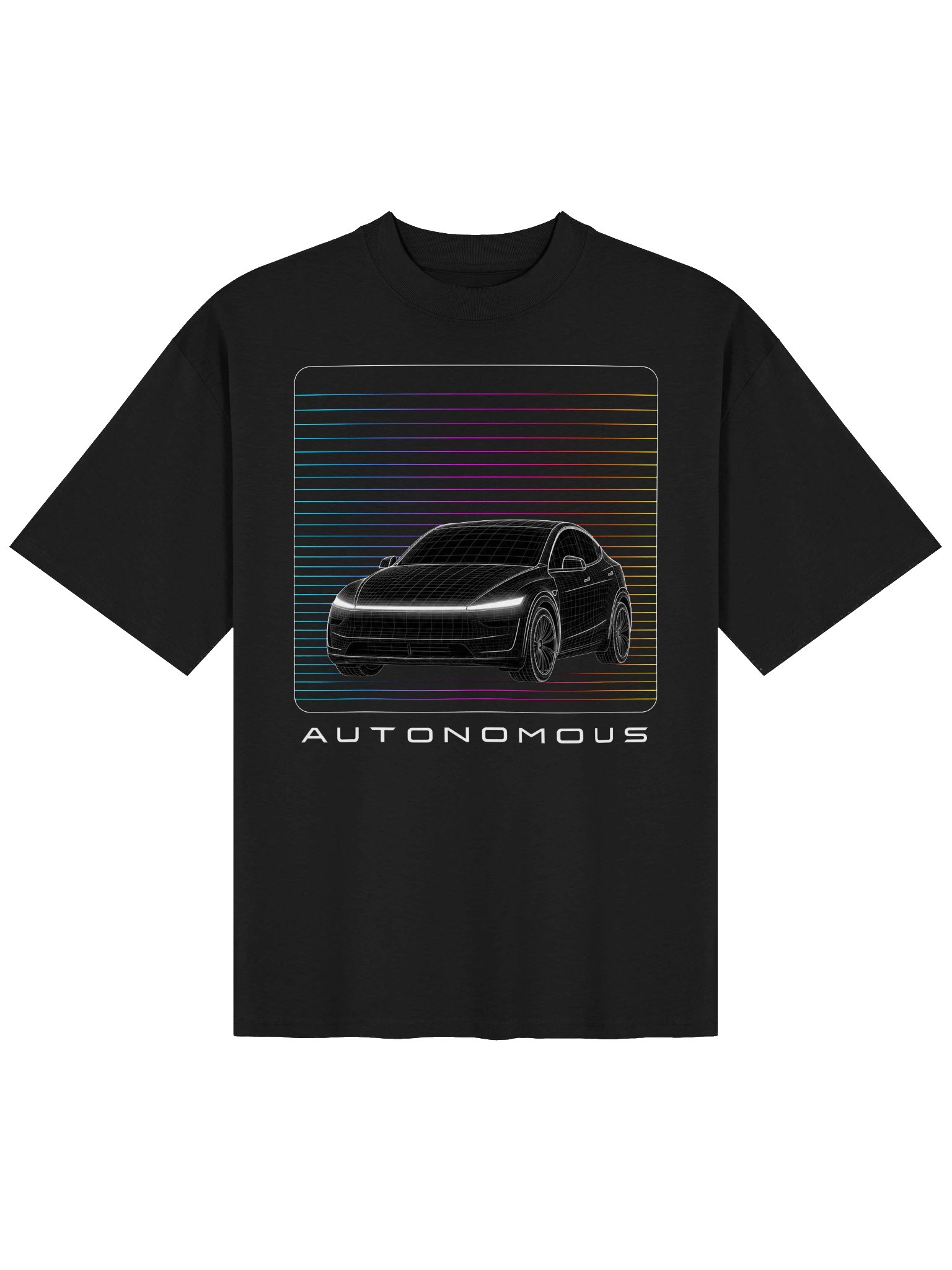 AUTONOMOU Neon Wireframe Graphic Tee product image (1)