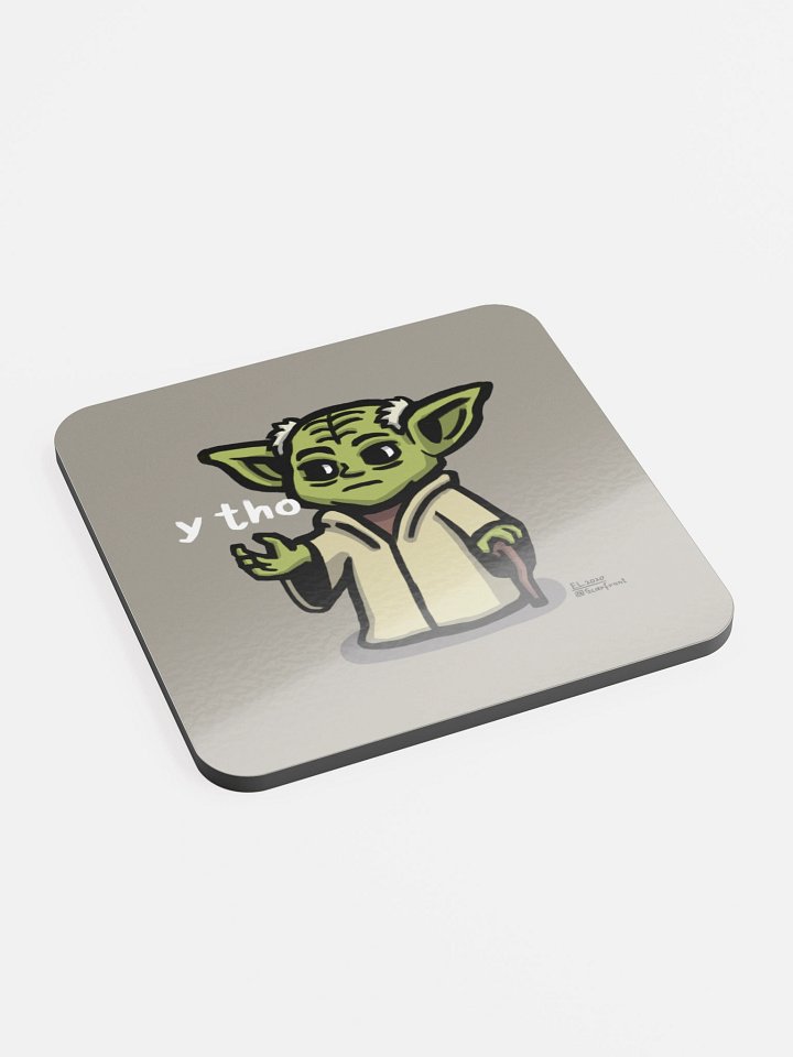 "Y tho" Yoda - Glossed Cork Coaster product image (2)