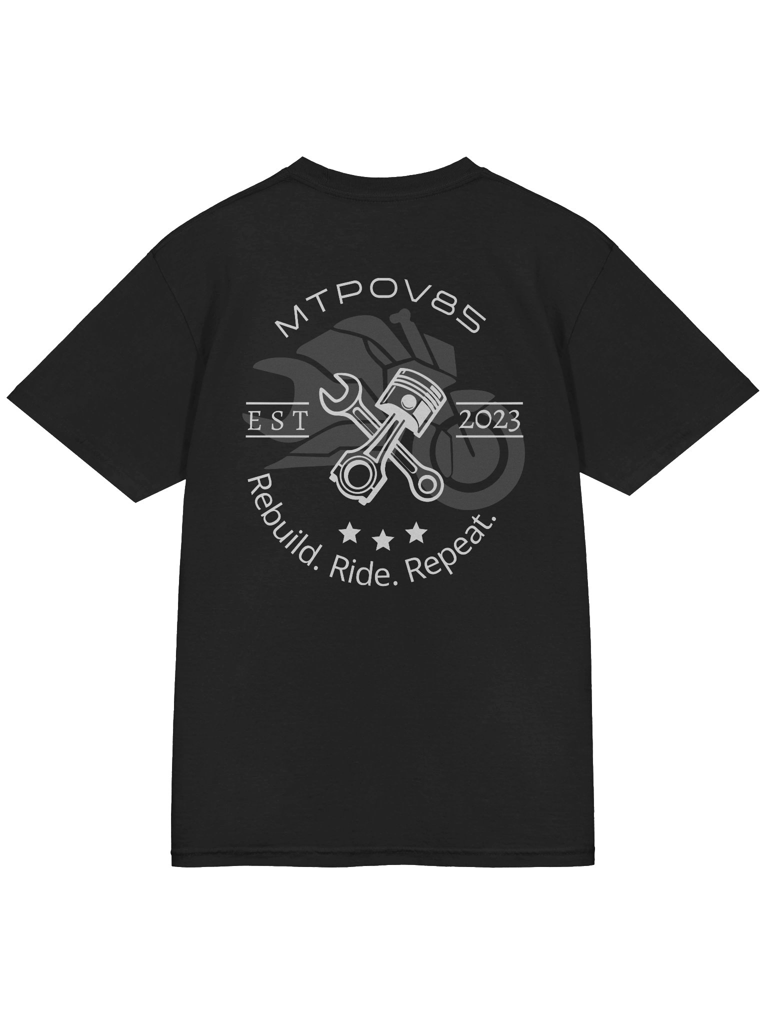 Rebuild. Ride. Repeat. Style 2, Black T-Shirt product image (4)